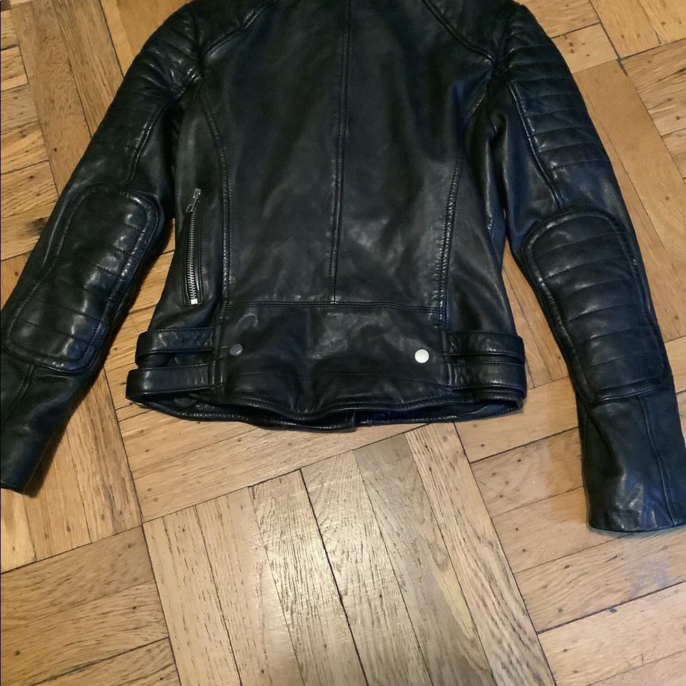 All Saints Black Leather Jacket - Picture 4 of 11